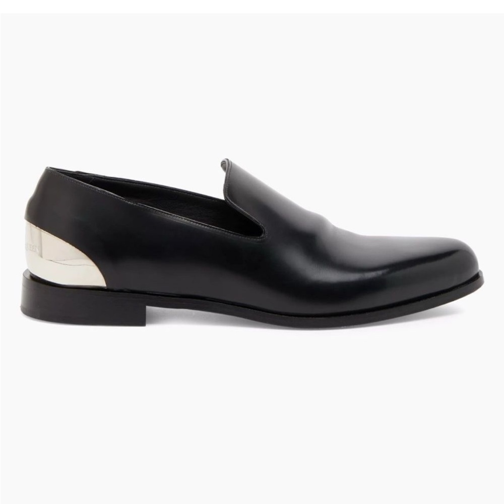 Alexander McQueen Metal Heel Leather Loafers size 46 us size 12.5